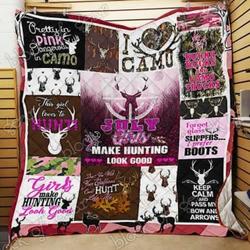 July Girls Hunting Cl18100389Mdq Quilt Blanket and Home Decor