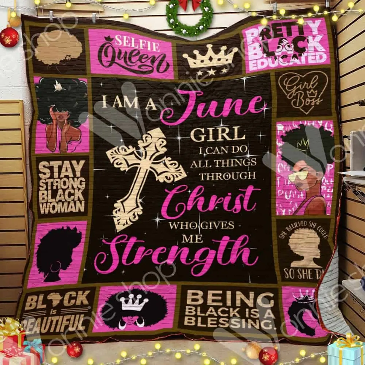 June Black Women Cl15100231Mdq Quilt Blanket and Home Decor
