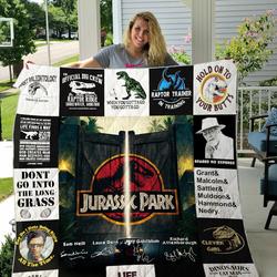 Jurassic Park Quilt Blanket For Fans Ver 17 1 and Home Decor