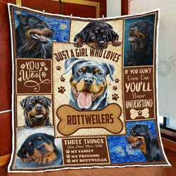 Just A Girl Who Loves Rottweilers Quilt Blanket and Home Decor