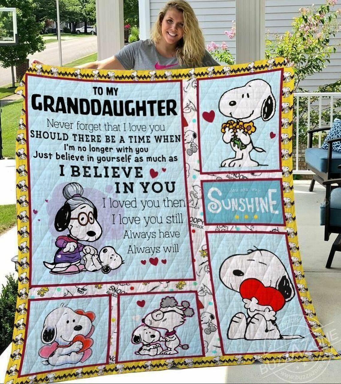 Just Believe In Yourself Snoopy All Season Plus Size Quilt Blanket and Home Decor