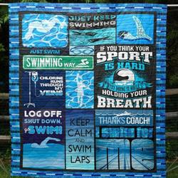 Just Swim Quilt Blanket Tm99  Quilt and Home Decor
