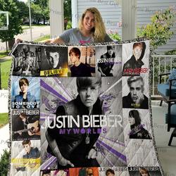 Justin Bieber Albums Cover Poster Quilt Blanket Ver 2 and Home Decor