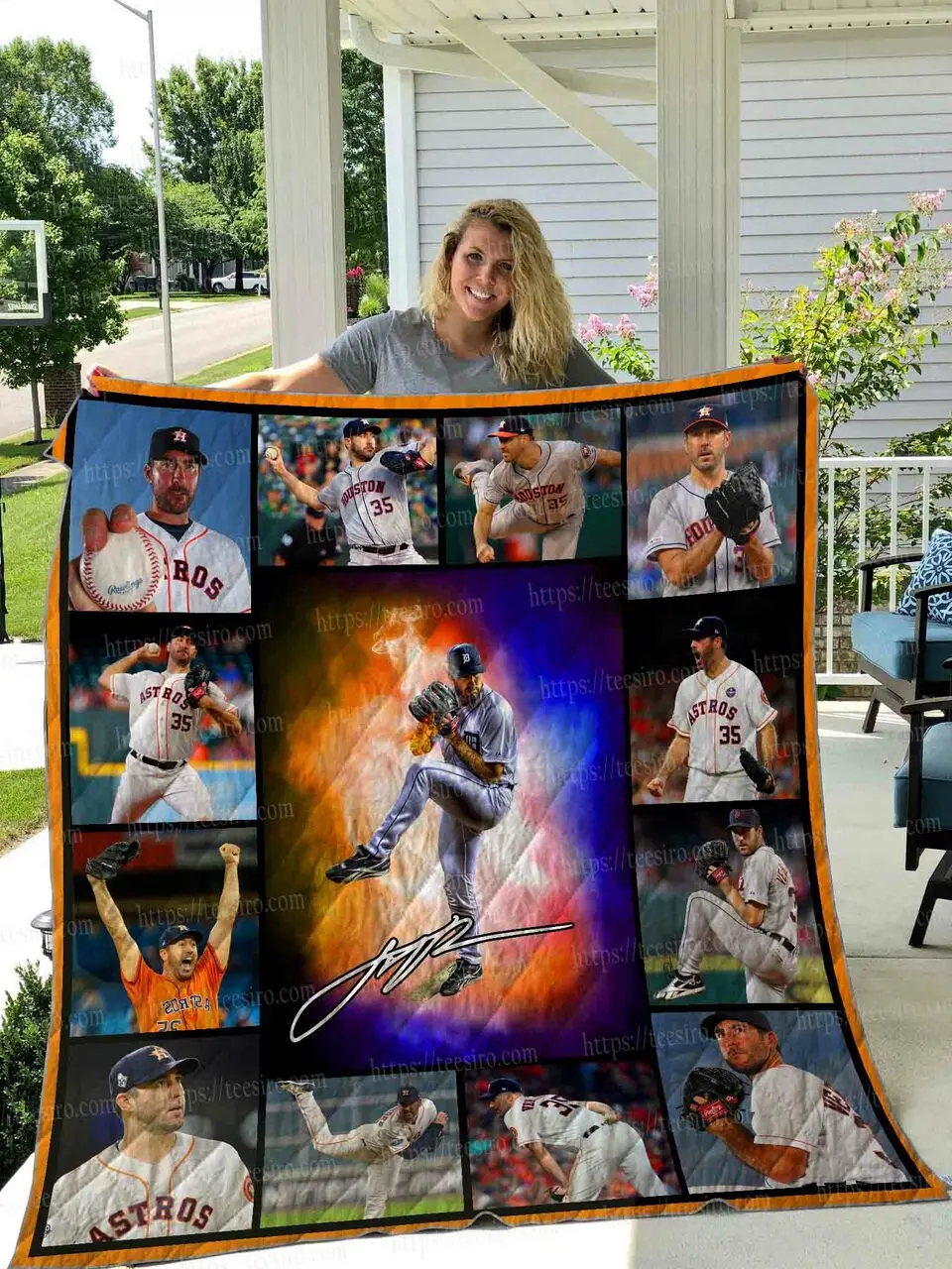 Justin Verlander Quilt Blanket 01 and Home Decor