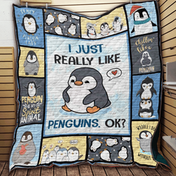 K Black Penguin Quilt Blanket Dhc09121918Dd and Home Decor