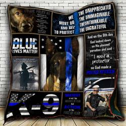 K9 Police Officer Cl22100307Mdq Quilt Blanket and Home Decor