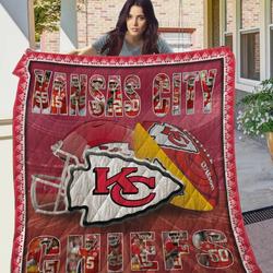 Kansas City Chiefs Quilt Blanket 08 Nfl Football Family Fan Gift Idea For Fans For Him For Her and Home Decor