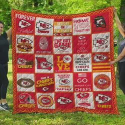Kansas City Chiefs Quilt Blanket 12 Nfl Football Family Fan Gift Idea For Fans For Him For Her and Home Decor