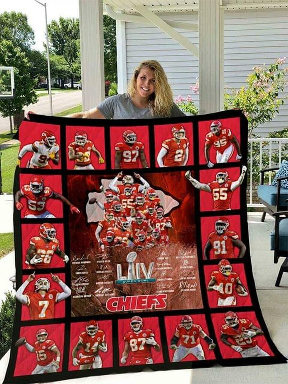 Kansas City Chiefs Super Bowl 2020 Champions Chiefs Kingdom Quilt Nfl Football and Home Decor