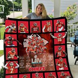 Kansas City Chiefs Super Bowl 2020 Champions Chiefs Kingdom Quilt Nfl Football and Home Decor