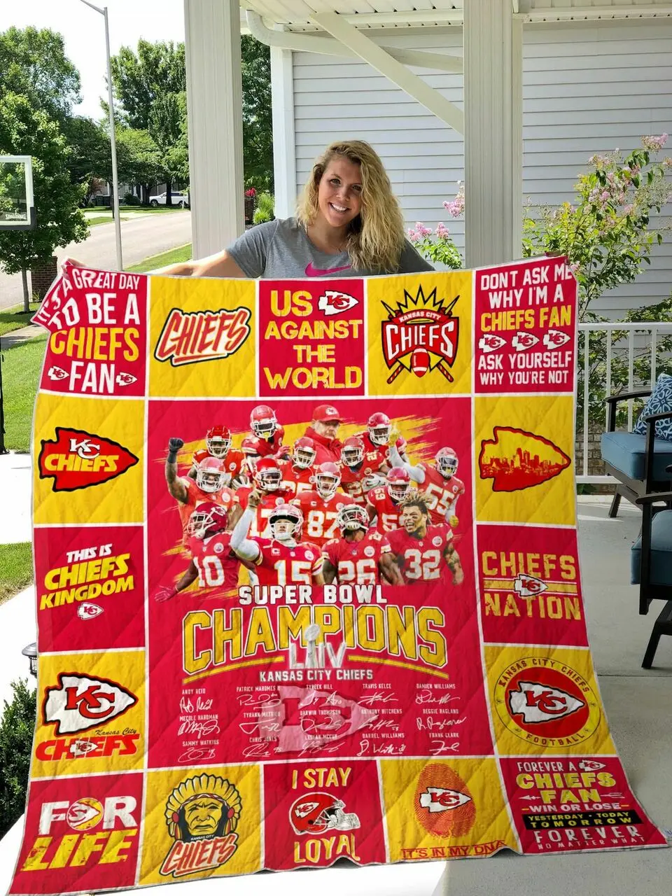 Kansas City Chiefs Super Bowl Liv Quilt Blanket and Home Decor