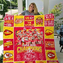 Kansas City Chiefs Super Bowl Liv Quilt Blanket and Home Decor