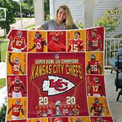 Kansas City Chiefs Super Bowls Liv Champions 2020 Quilt Chiefs Quilt Patrick Mahomes Quilt and Home Decor