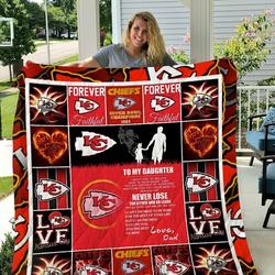 Kansas City Chiefs To My Daughter Love Dad Quilt Blanket and Home Decor