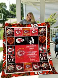 Kansas City Chiefs  To My Grandson  Love Grandmom Quilt Blanket and Home Decor