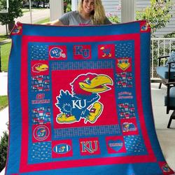 Kansas Jayhawks Ver1 Blanket Th1507 Quilt and Home Decor