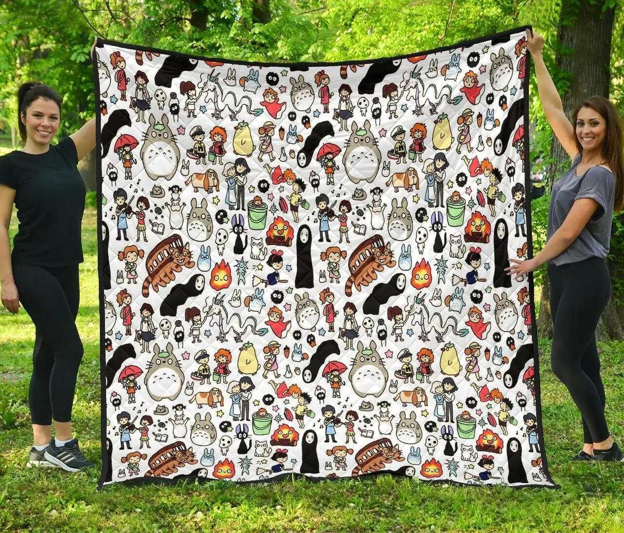 Kawaii Ghibli Premium Quilt Quilt and Home Decor