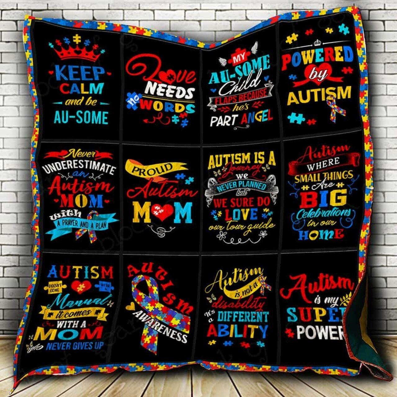 Keep Calm And Be Au-Some Autism Cl22100315Mdq Quilt Blanket and Home Decor
