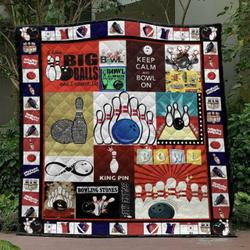 Keep Calm And Bowl On Quilt Blanket Vh09  Quilt and Home Decor