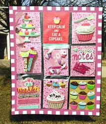 Keep Calm And Eat A Cupcake Quilt -V0508-5  Quilt and Home Decor