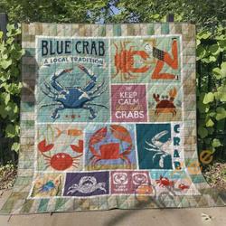 Keep Calm And Love Crabs Blanket TH2906 Quilt and Home Decor