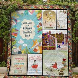 Keep Calm And Reading Quilt Blanket  Quilt and Home Decor