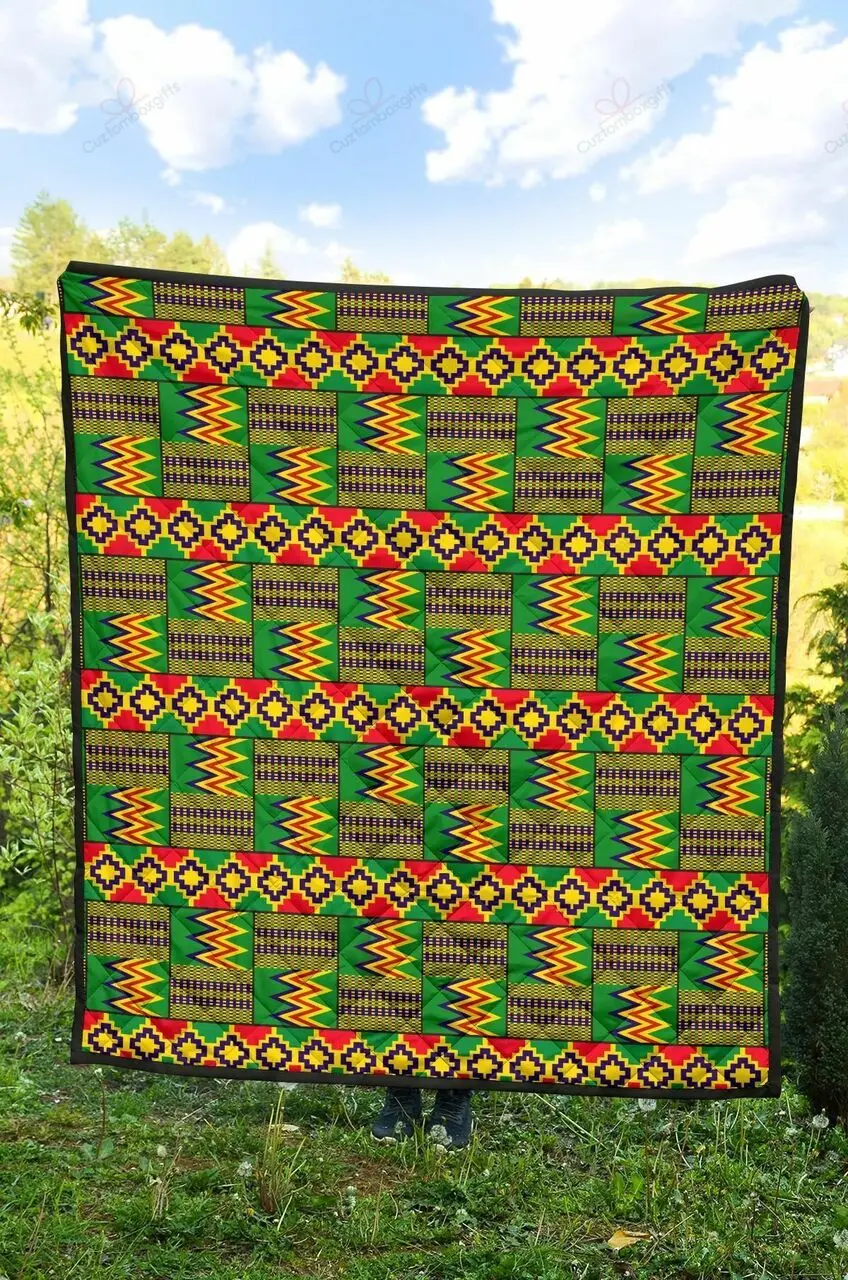 Kente Reggae Golden TH1410722CL Quilt Blanket and Home Decor