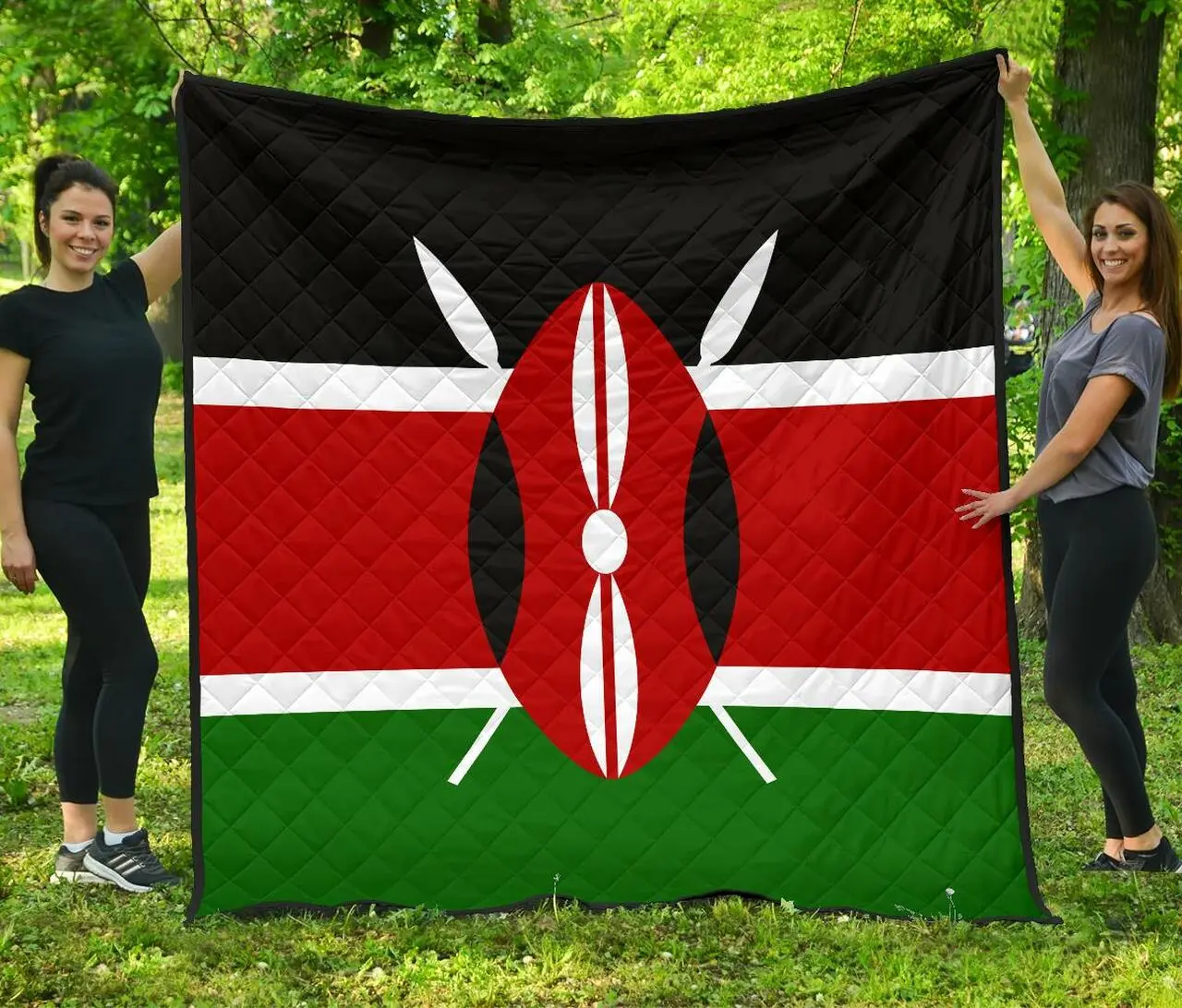 Kenya Flag Premium Quilt A6 Quilt and Home Decor