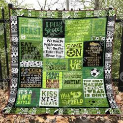 Kiss My Cleat Quilt Blanket Aq55  Quilt and Home Decor