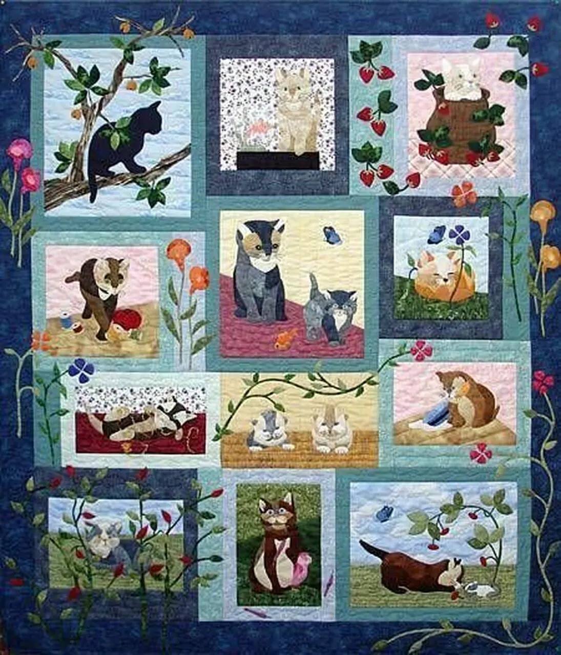 Kitty Capers Cla1010349Q Quilt Blanket and Home Decor