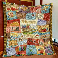 Knitting Handcrafted With Love Quilt Blanket and Home Decor