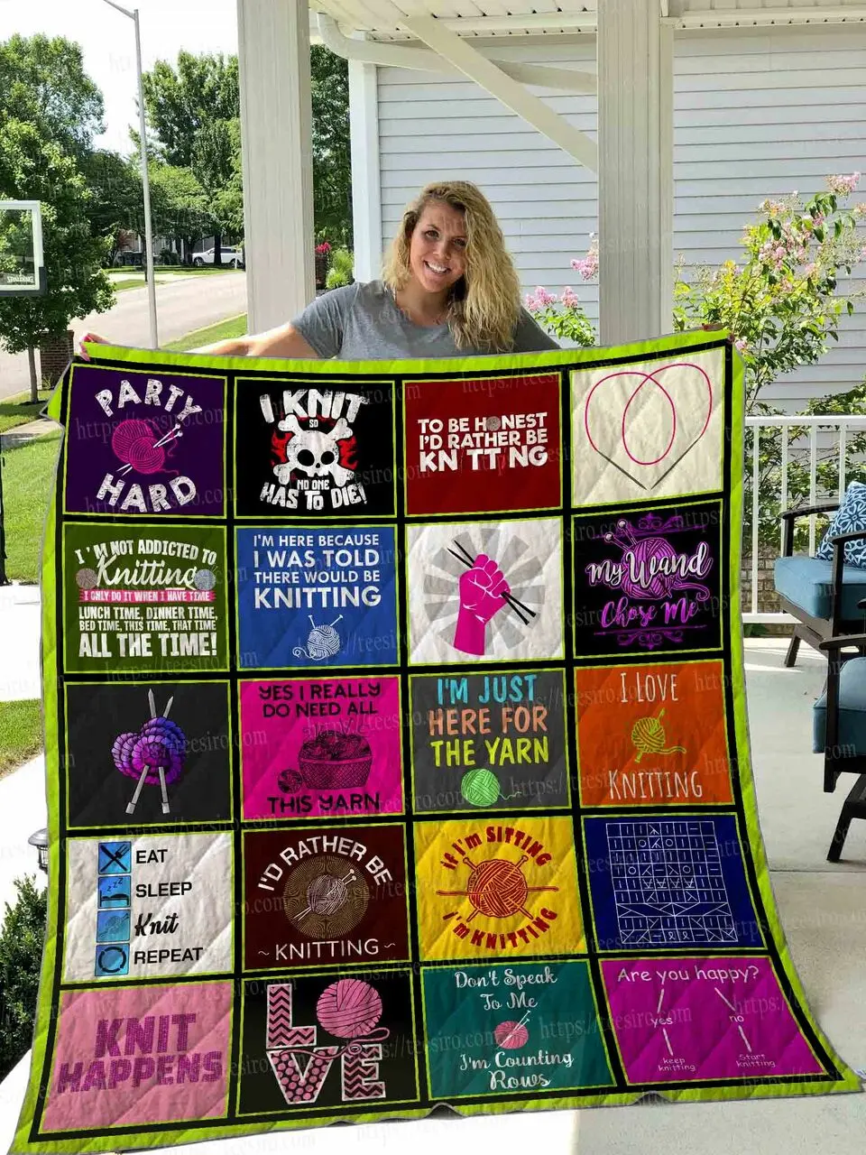 Knitting Quilt Blanket Dhc1501370Vt and Home Decor