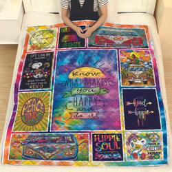 Know What Makes You Happy And Do It Hippie Tie Die Color Hippie Soul Quilt and Home Decor