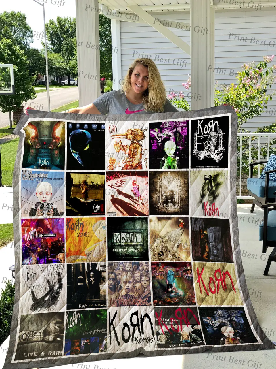 Korn Albums Cover Poster Quilt 2 and Home Decor