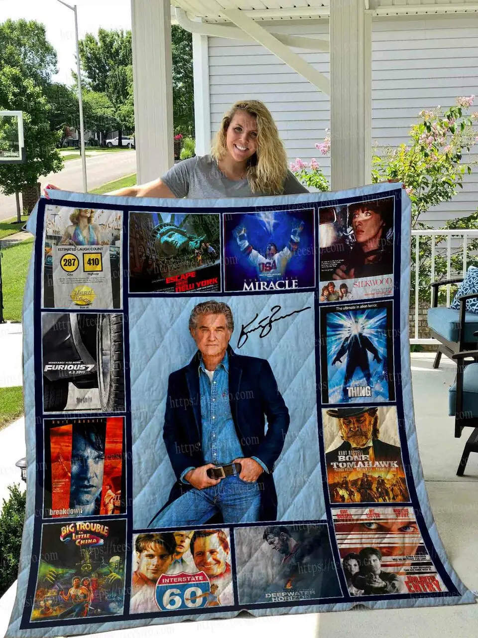 Kurt Russell Quilt Blanket 01 and Home Decor