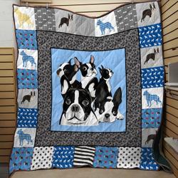 L Boston Terrier Loving Dog V1 Quilt Blanket Dhc09121887Dd and Home Decor