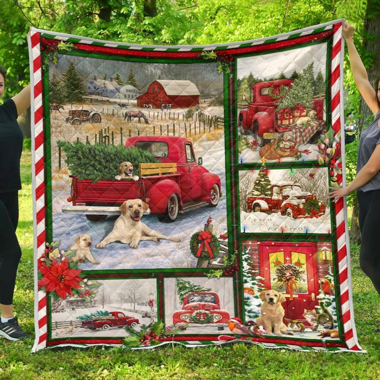 Labrador Retriever Christmas Premium Quilt Home Decor Quilt and Home Decor