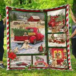 Labrador Retriever Christmas Premium Quilt Home Decor  Quilt and Home Decor