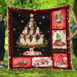Labrador Retriever Christmas Tree Premium Quilt  Quilt and Home Decor