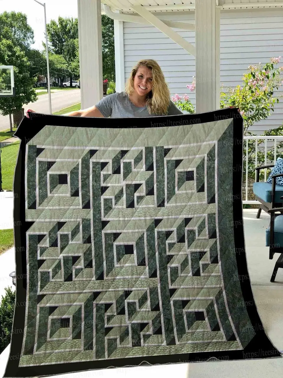 Labyrinth Walk Quilt Blanket 01 and Home Decor