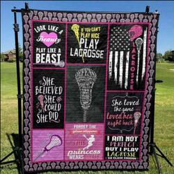 Lacrosse Girl Born This Way Pk270537 Quilt Blanket and Home Decor