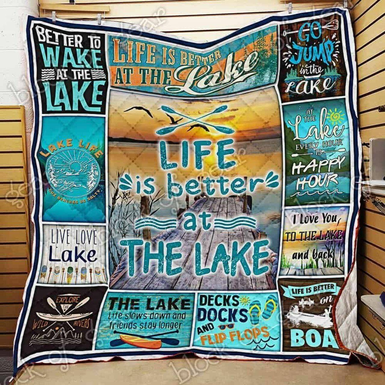Lake Kayak Cl18100403Mdq Quilt Blanket and Home Decor