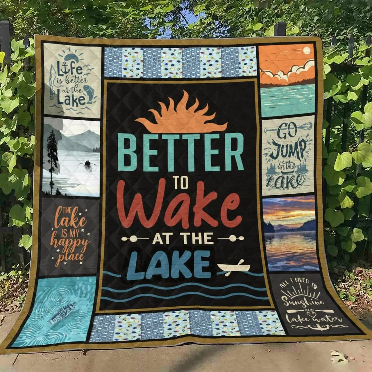 Lake Wake At The Lake Quilt Blanket Dhc03011626Dd and Home Decor