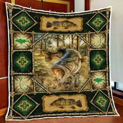 Largemouth Bass Quilt Blanket and Home Decor