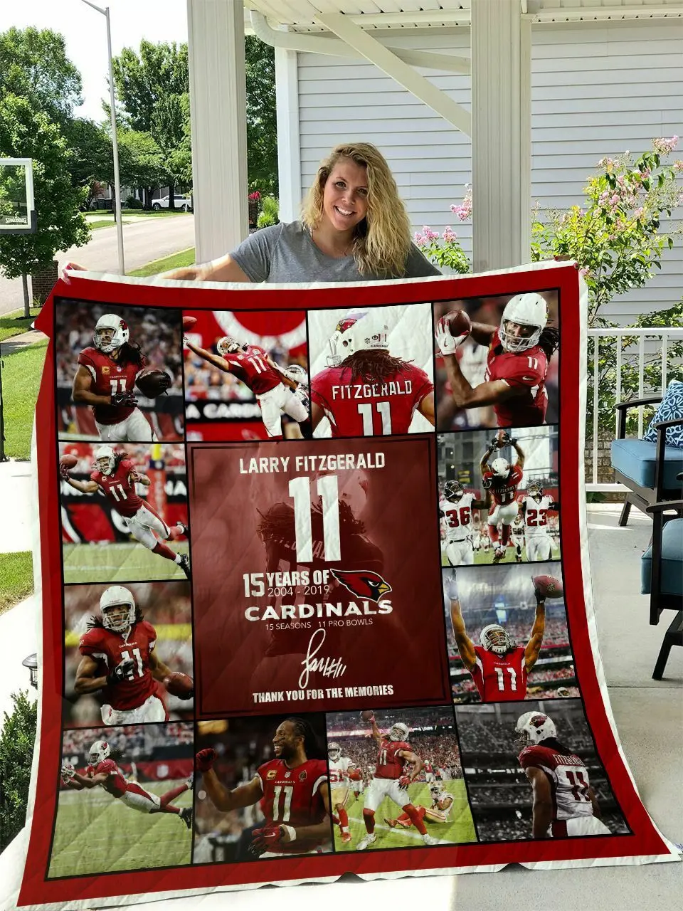 Larry Fitzgerald Arizona Cardinals Quilt Blanket and Home Decor