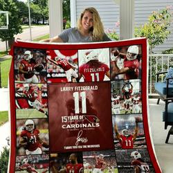 Larry Fitzgerald Arizona Cardinals Quilt Blanket and Home Decor