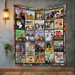 Laurel And Hardy Quilt Blanket and Home Decor