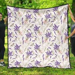 Lavender Floral Cl12100396Mdq Quilt Blanket and Home Decor