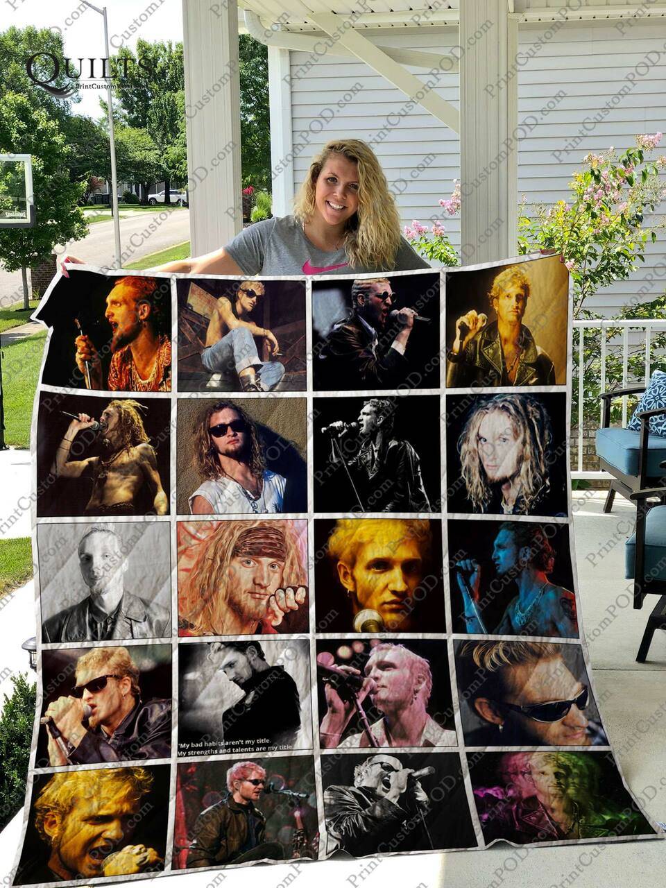 Layne Staley Quilt Blanket For Fans and Home Decor