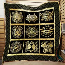 Legend Of Zelda Symbols Quilt For Fans  Quilt and Home Decor